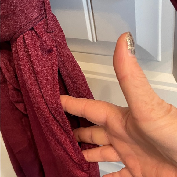 LuLaRoe “Melinda” Burgundy Jumpsuit shorts - Picture 4 of 11